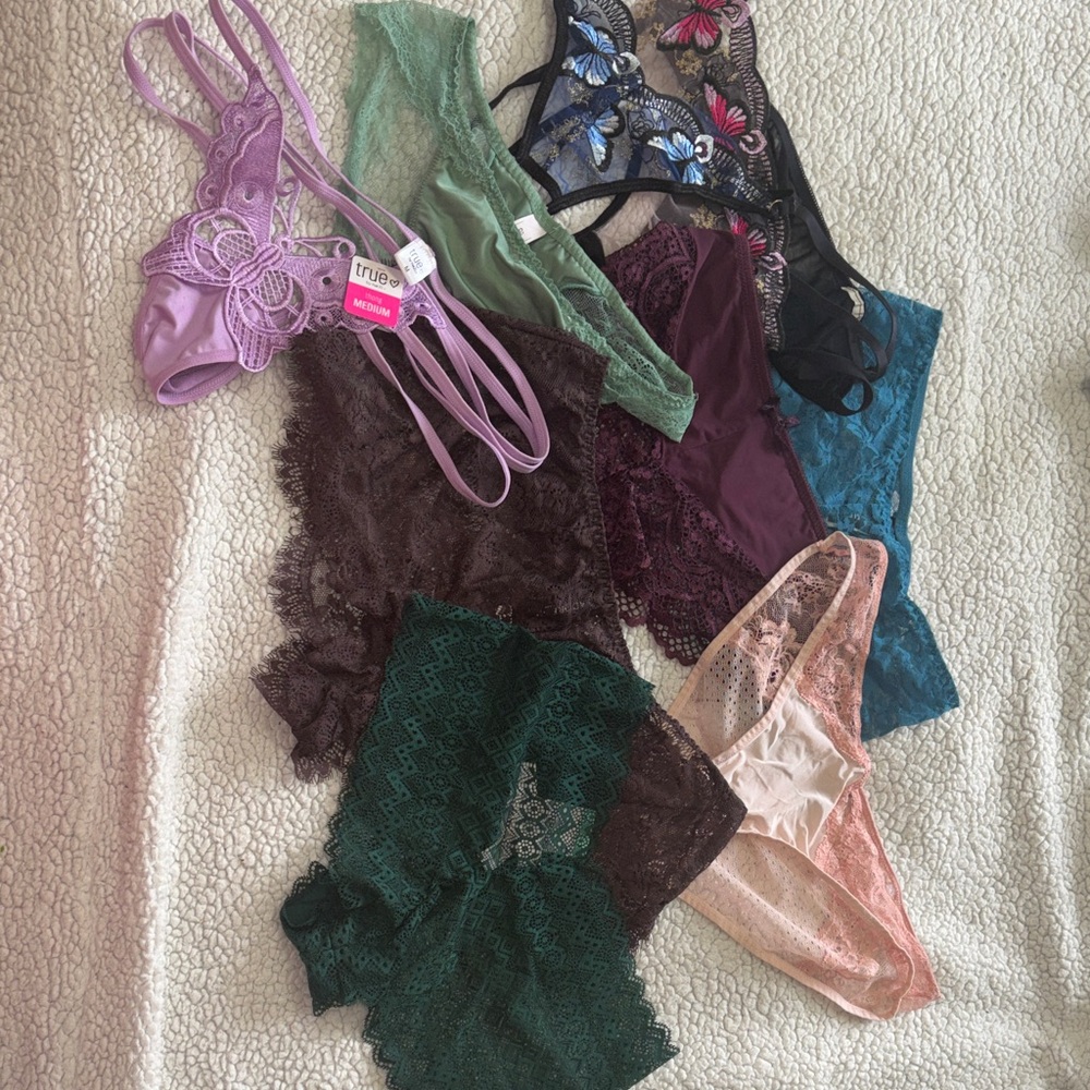 Women's Lace Panties Set of 9- Multicolor